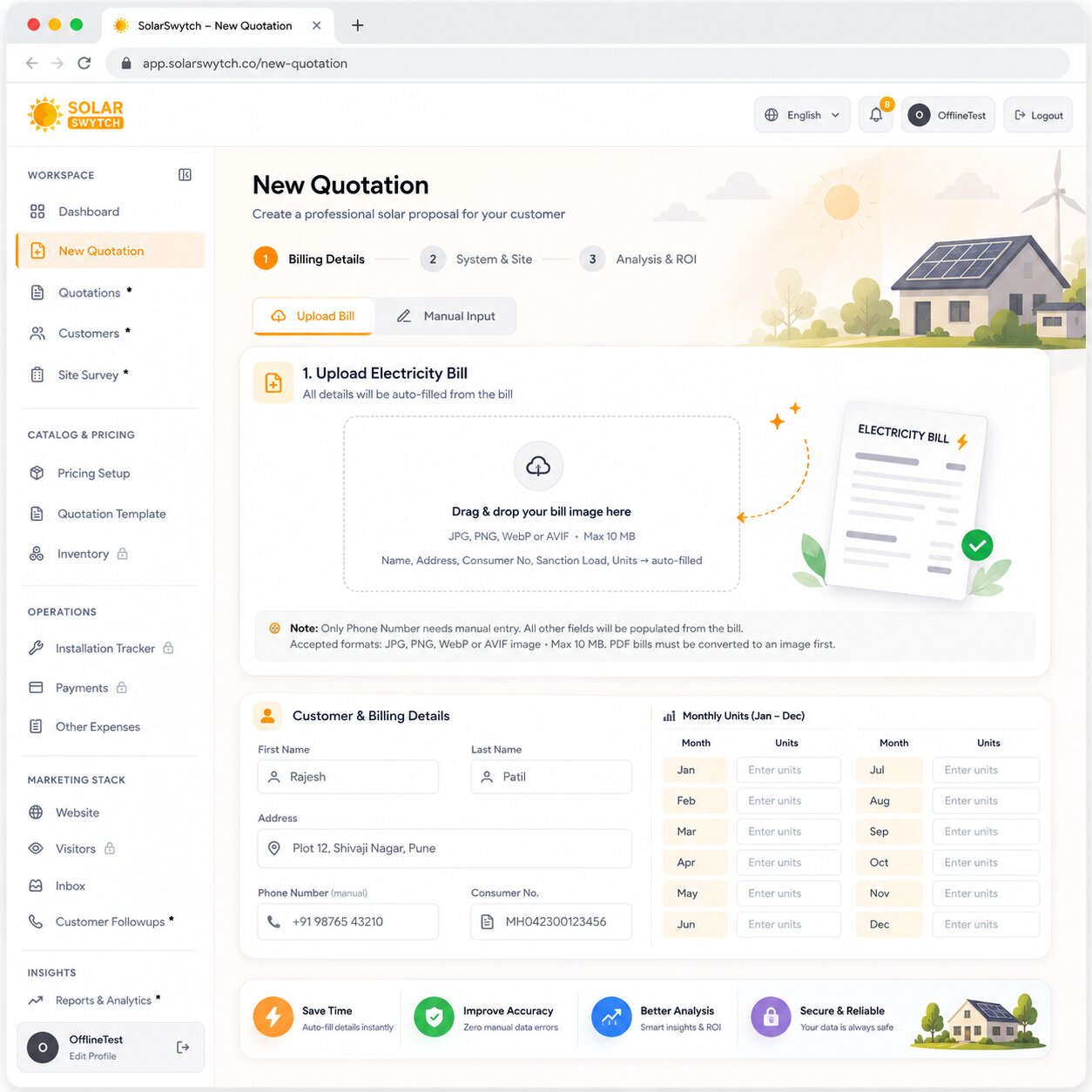 SolarSwytch solar quotation and proposal generator software