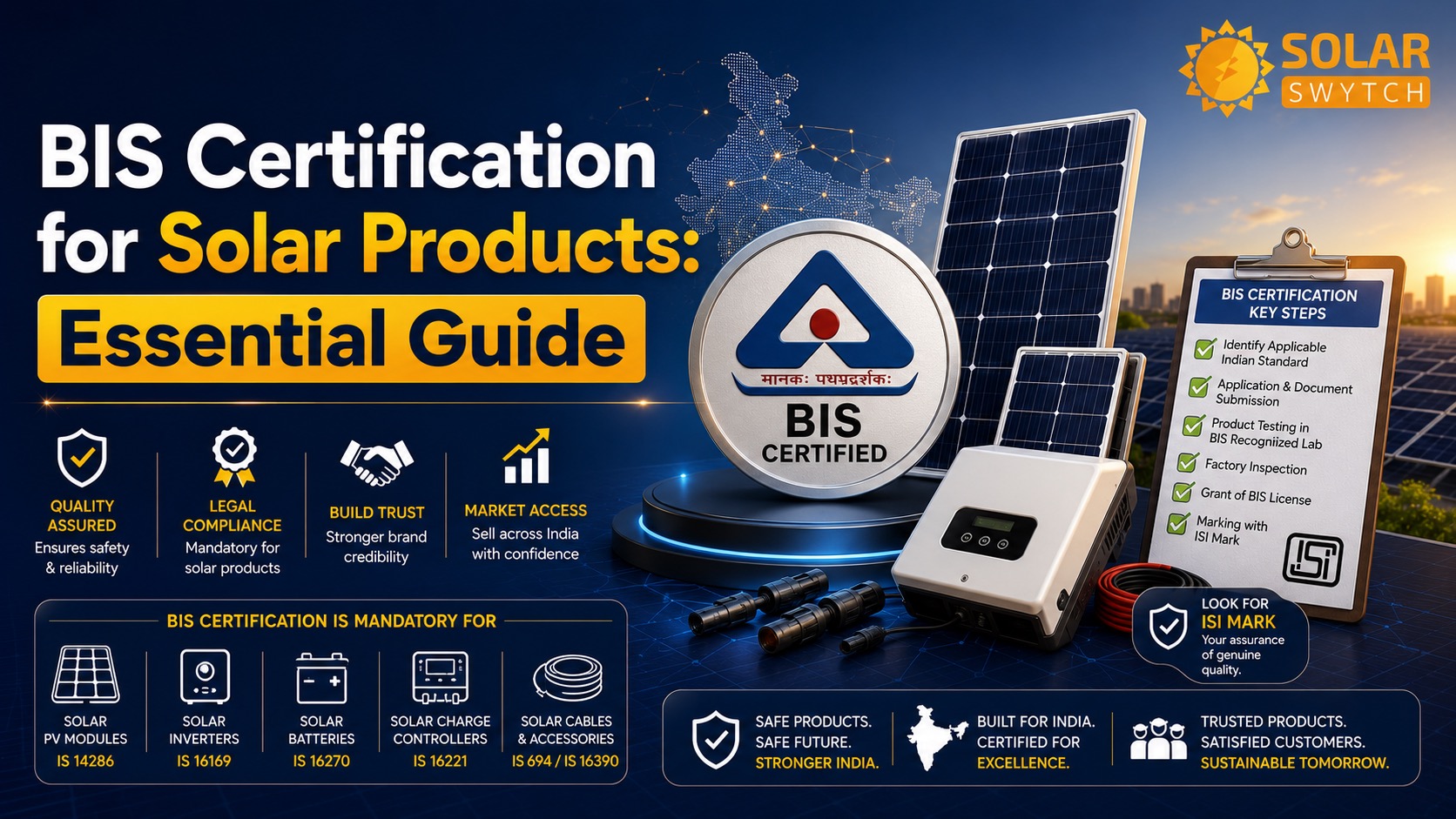 BIS Certification for Solar Products: Essential Guide — illustrated guide cover