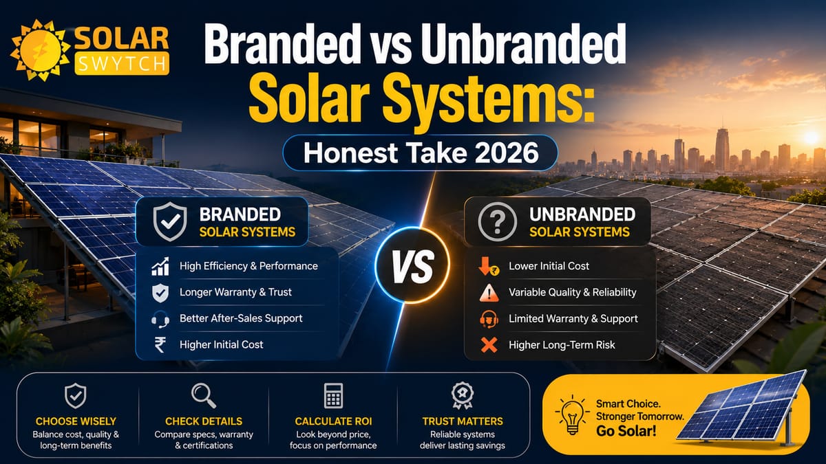 Branded vs Unbranded Solar Systems: Honest Take 2026 — illustrated guide cover