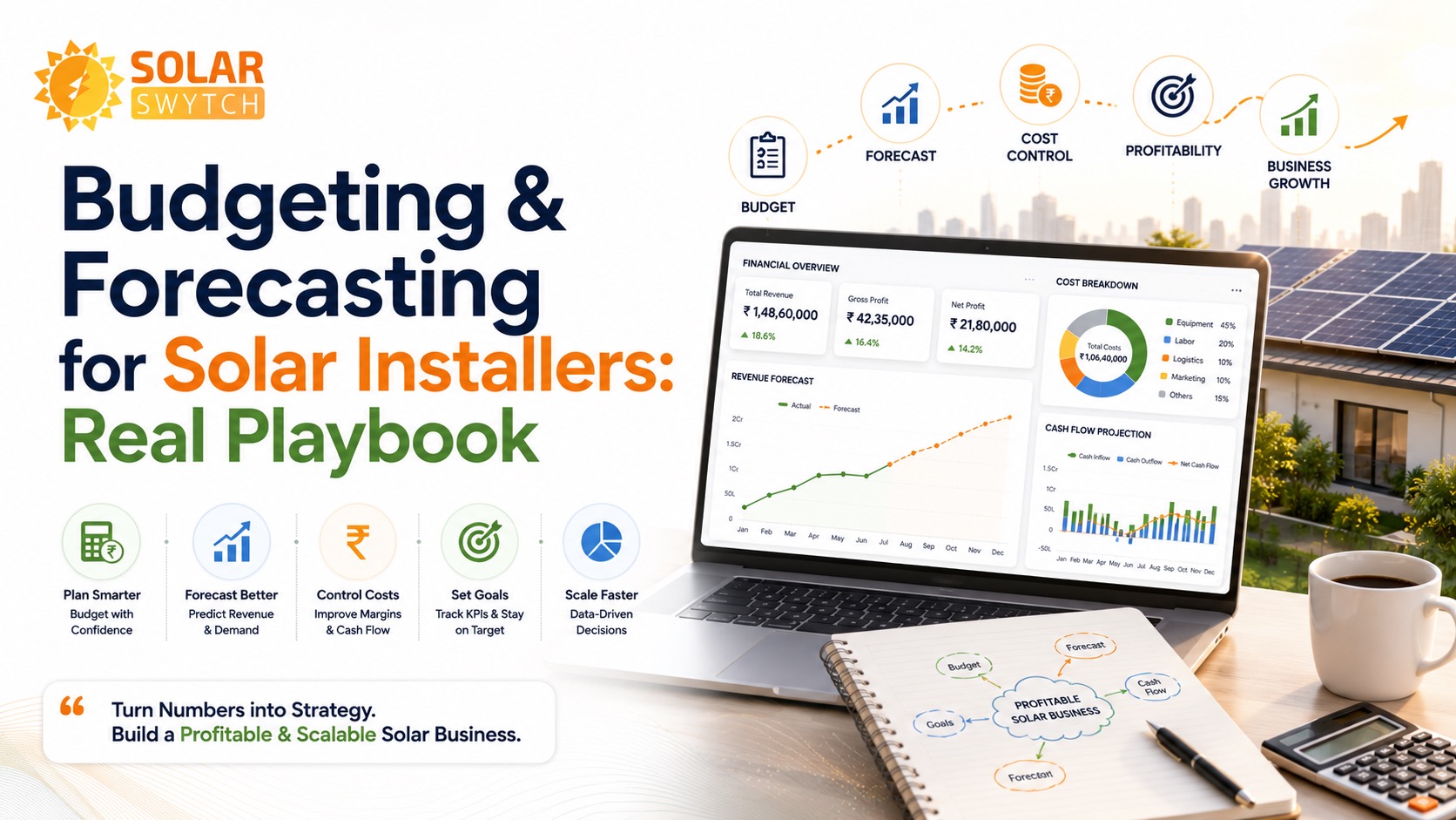 Budgeting & Forecasting for Solar Installers: Real Playbook — illustrated guide cover