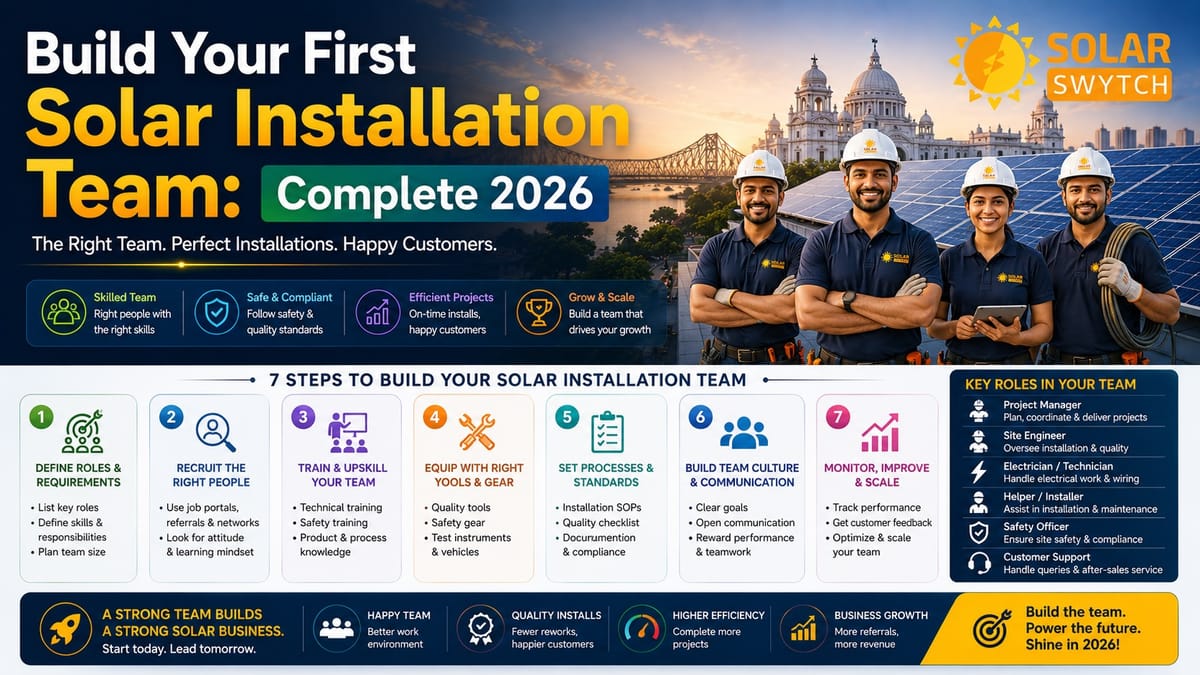 Build Your First Solar Installation Team: Complete 2026 — illustrated guide cover