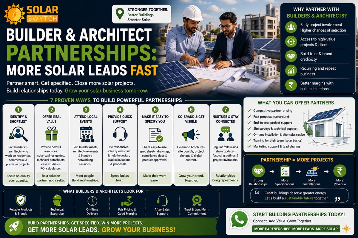 Builder & Architect Partnerships: More Solar Leads Fast — illustrated guide cover