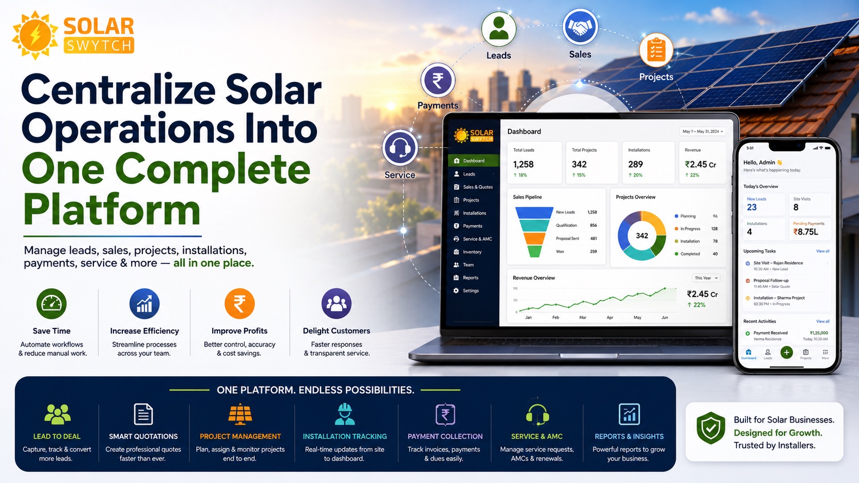 Centralize Solar Operations Into One Complete Platform — illustrated guide cover