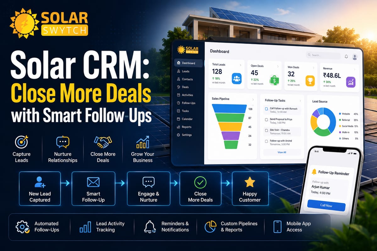 Solar CRM: Close More Deals with Smart Follow-Ups — illustrated guide cover