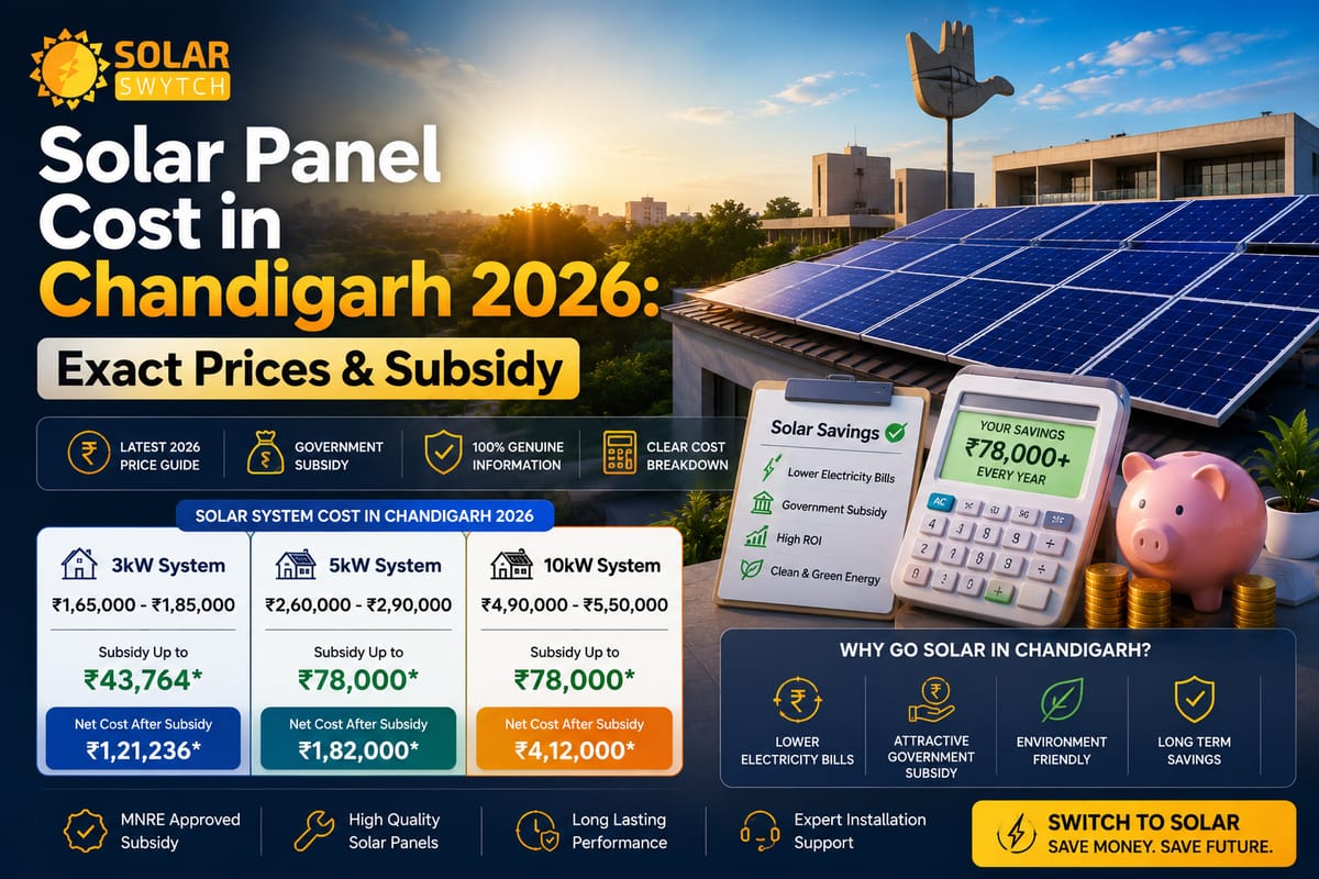 Solar Panel Cost in Chandigarh 2026: Exact Prices & Subsidy — illustrated guide cover