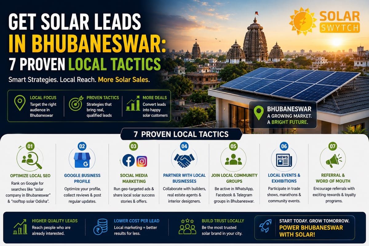 Get Solar Leads in Bhubaneswar: 7 Proven Local Tactics — illustrated guide cover