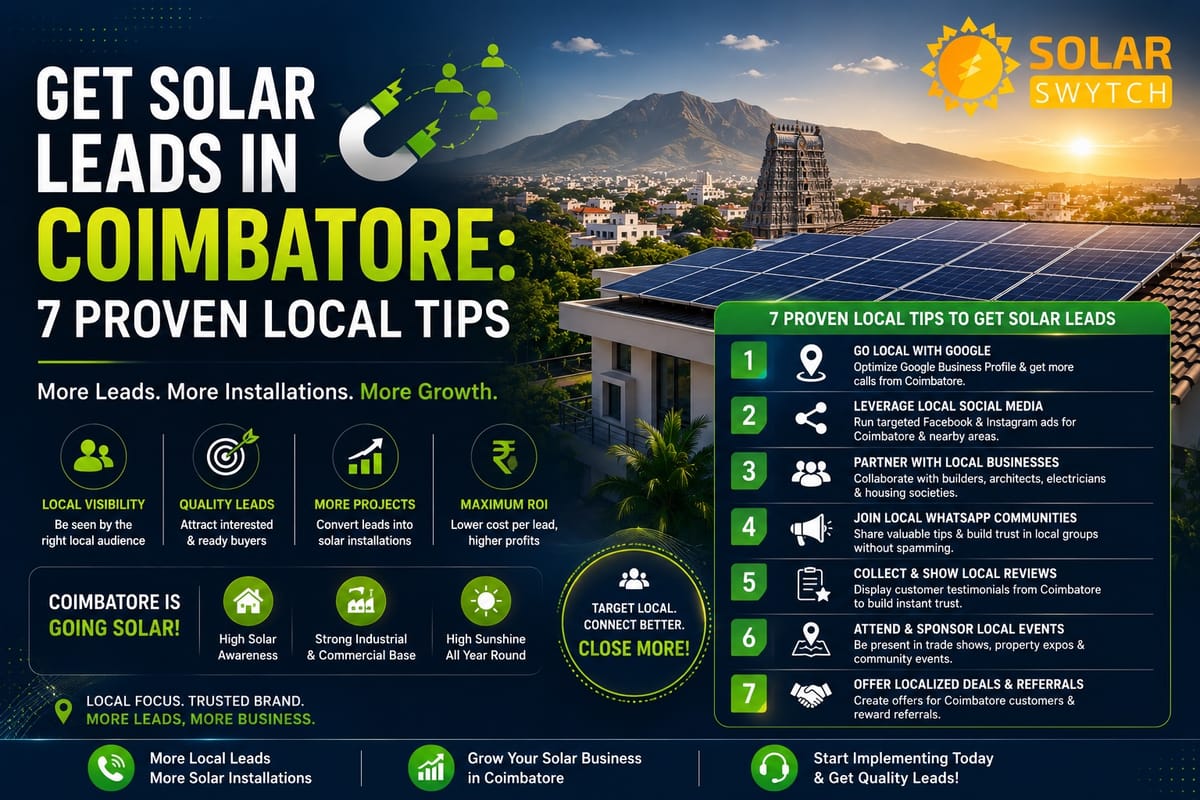 Get Solar Leads in Coimbatore: 7 Proven Local Tips — illustrated guide cover