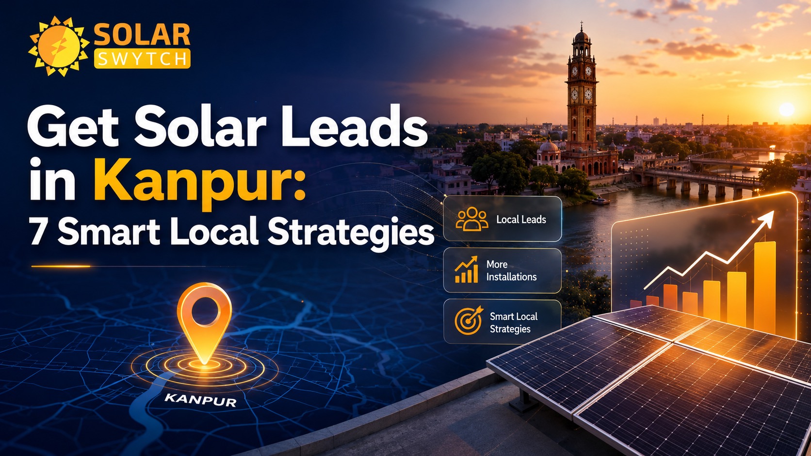 Get Solar Leads in Kanpur: 7 Smart Local Strategies — illustrated guide cover