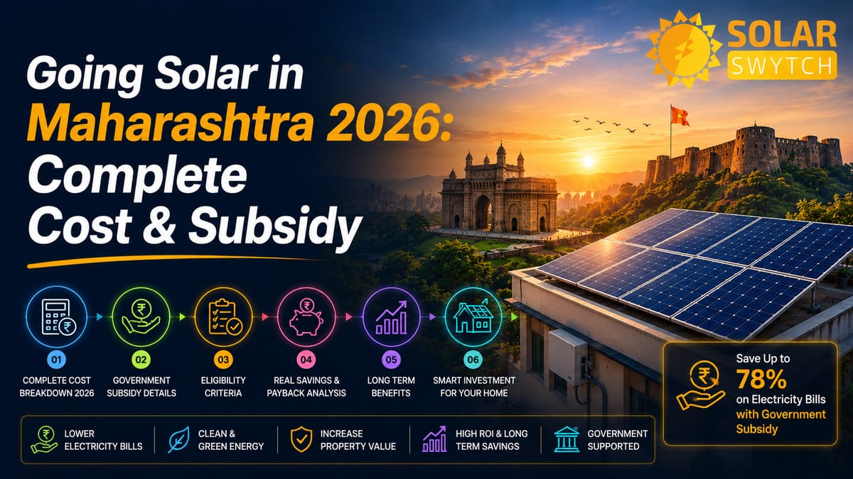 Going Solar in Maharashtra 2026: Complete Cost & Subsidy — illustrated guide cover