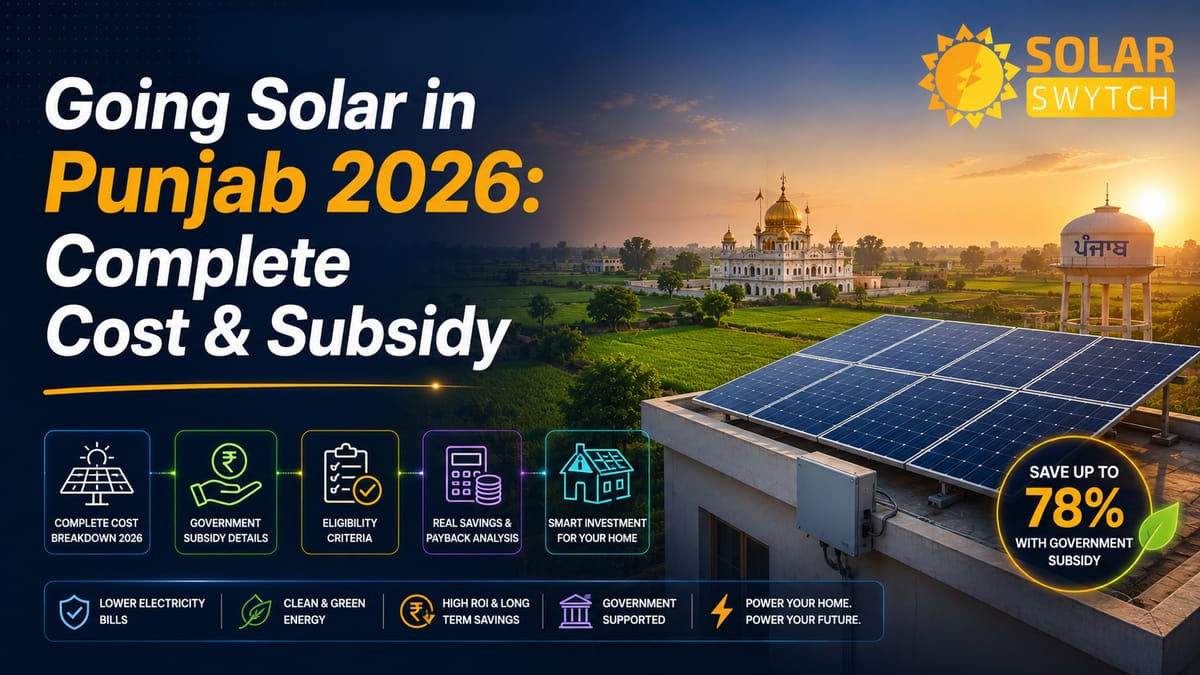 Going Solar in Punjab 2026: Complete Cost & Subsidy — illustrated guide cover