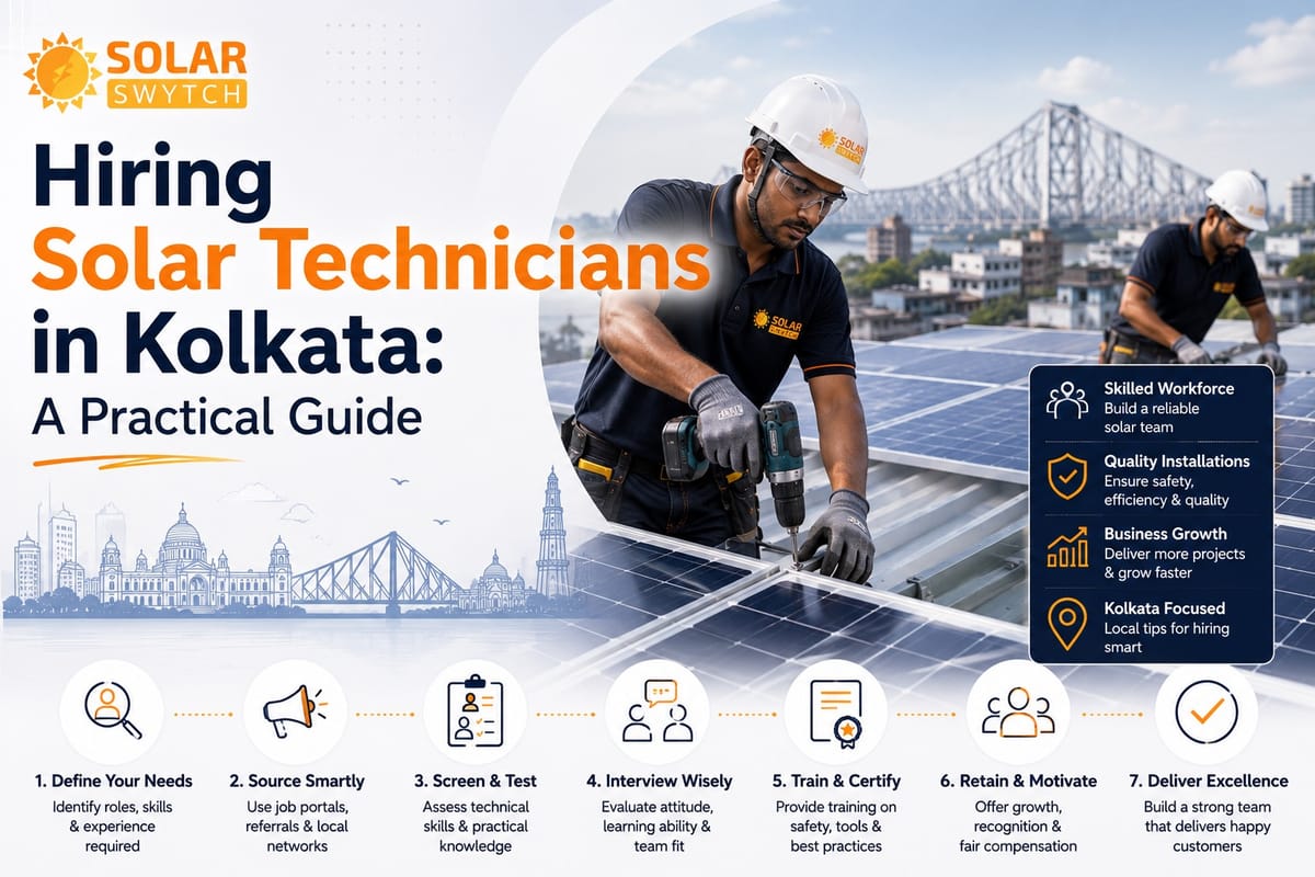Hiring Solar Technicians in Kolkata: A Practical Guide — illustrated guide cover