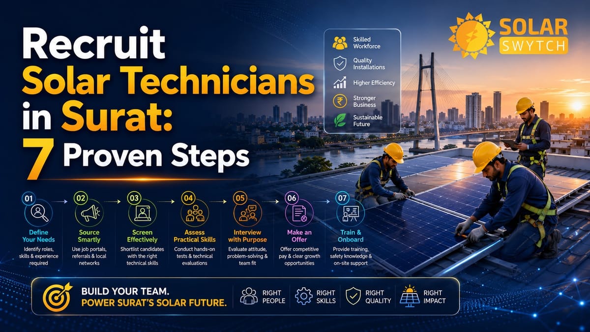Recruit Solar Technicians in Surat: 7 Proven Steps — illustrated guide cover