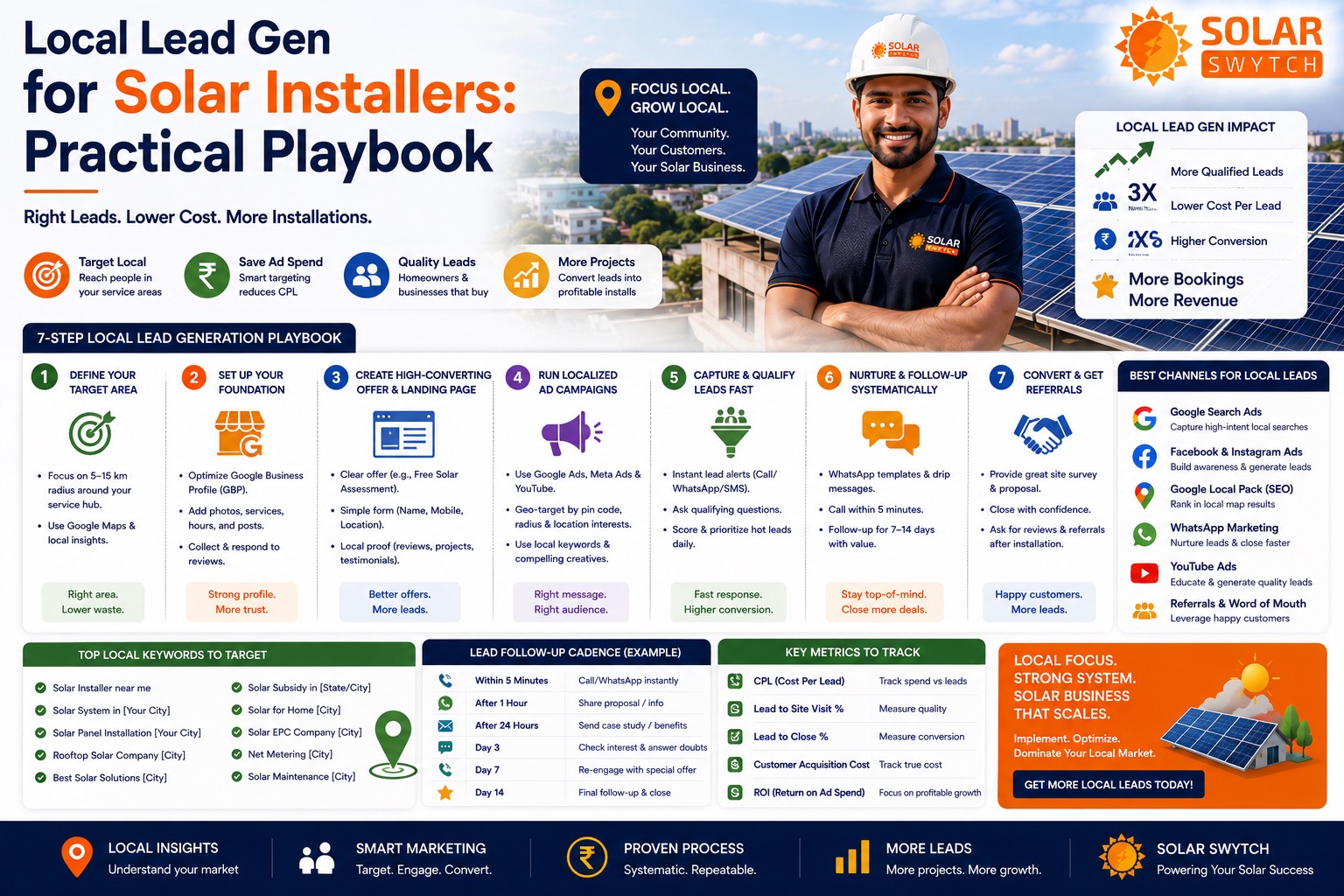 Local Lead Gen for Solar Installers: Practical Playbook — illustrated guide cover