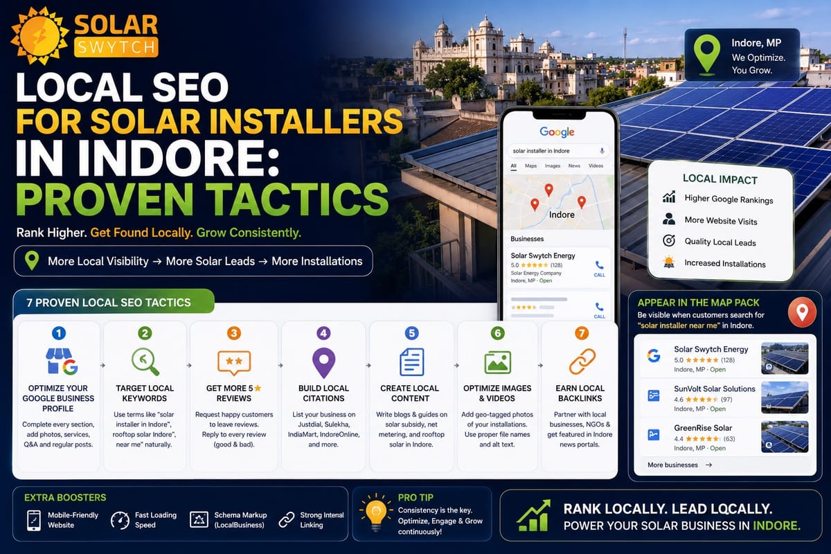 Local SEO for Solar Installers in Indore: Proven Tactics — illustrated guide cover