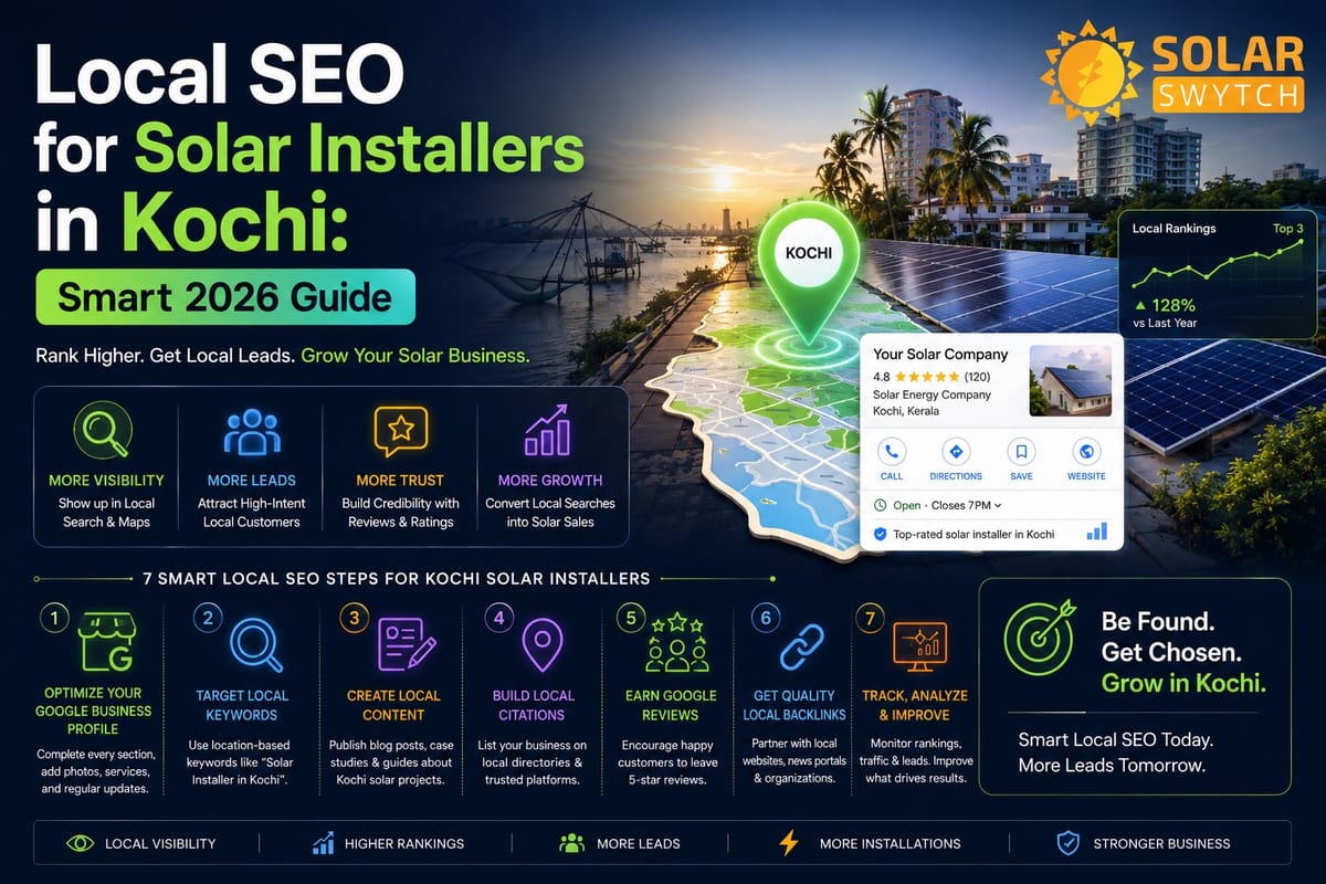 Local SEO for Solar Installers in Kochi: Smart 2026 Guide — illustrated guide cover