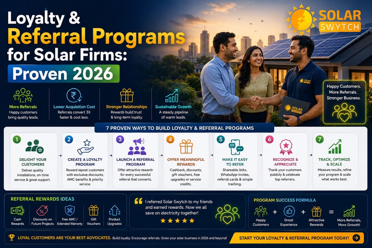 Loyalty & Referral Programs for Solar Firms: Proven 2026 — illustrated guide cover