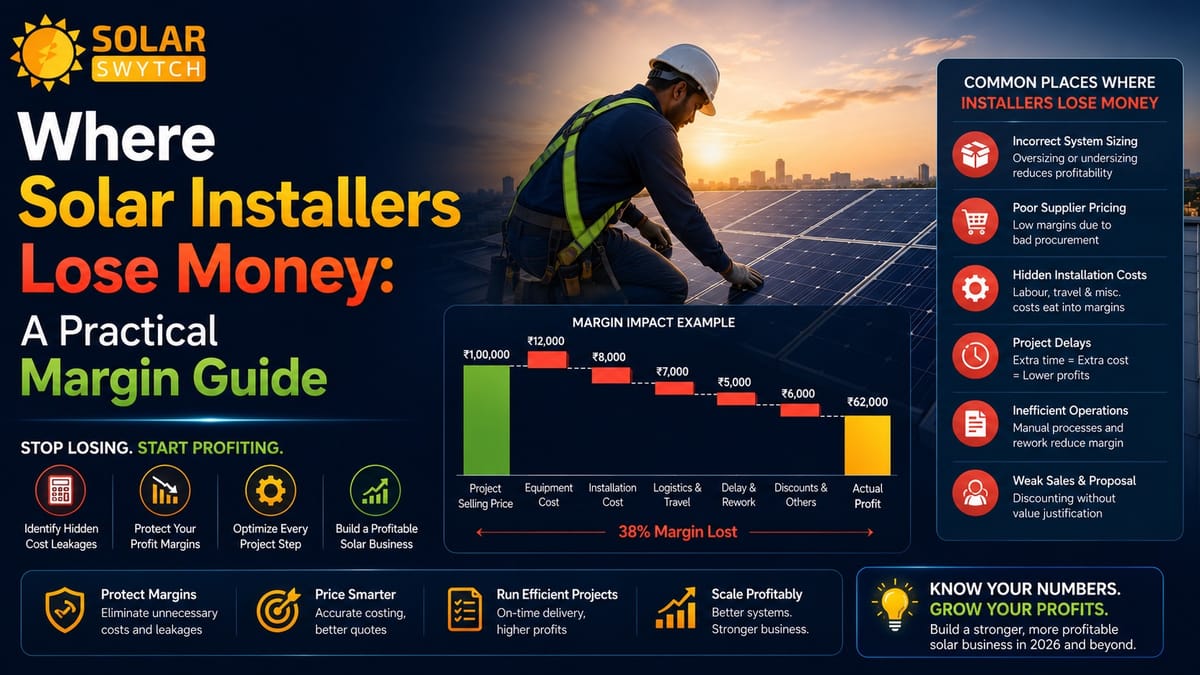Where Solar Installers Lose Money: A Practical Margin Guide — illustrated guide cover