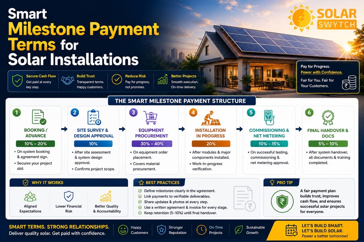 Smart Milestone Payment Terms for Solar Installations — illustrated guide cover