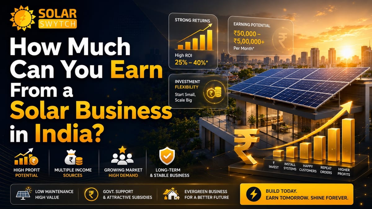 How Much Can You Earn From a Solar Business in India? — illustrated guide cover