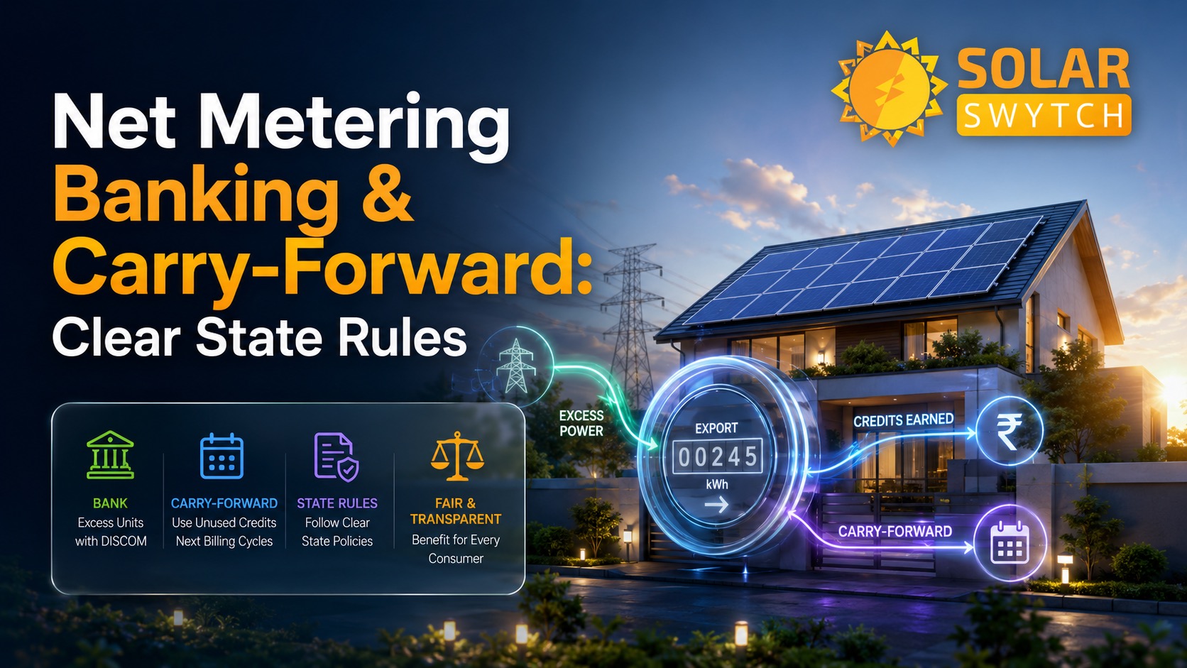 Net Metering Banking & Carry-Forward: Clear State Rules — illustrated guide cover