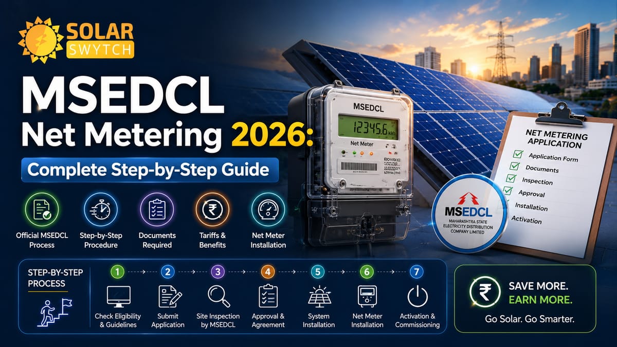 MSEDCL Net Metering 2026: Complete Step-by-Step Guide — illustrated guide cover