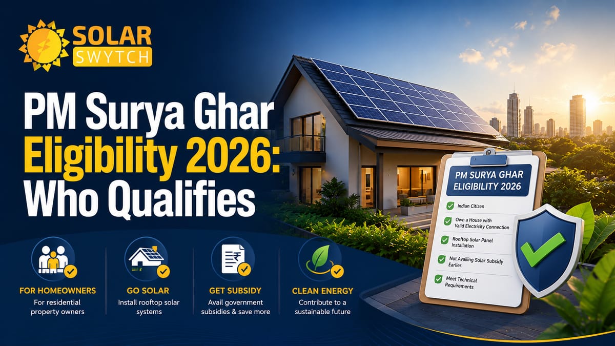 PM Surya Ghar Eligibility 2026: Who Qualifies? — illustrated guide cover