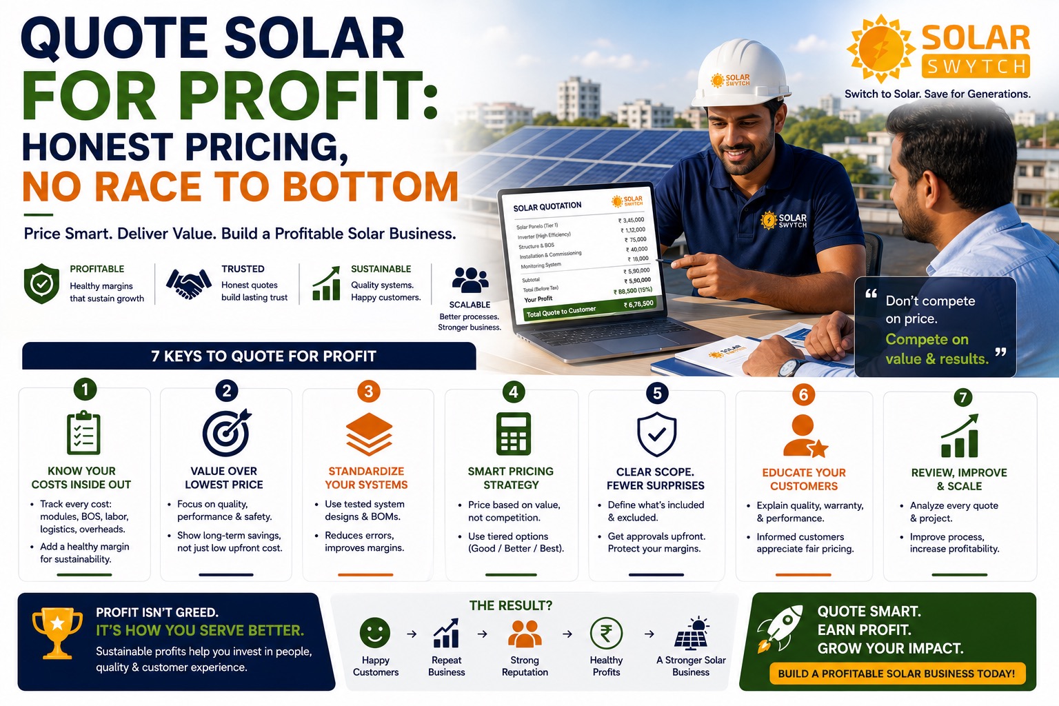 Quote Solar for Profit: Honest Pricing, No Race to Bottom — illustrated guide cover