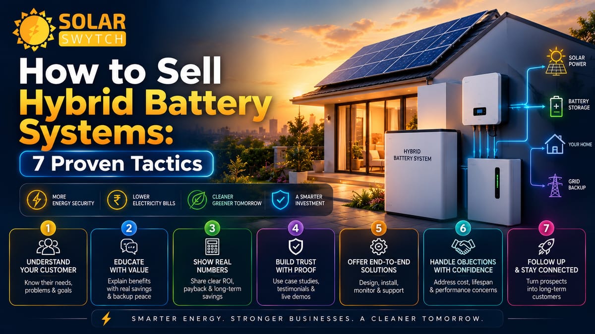 How to Sell Hybrid Battery Systems: 7 Proven Tactics — illustrated guide cover