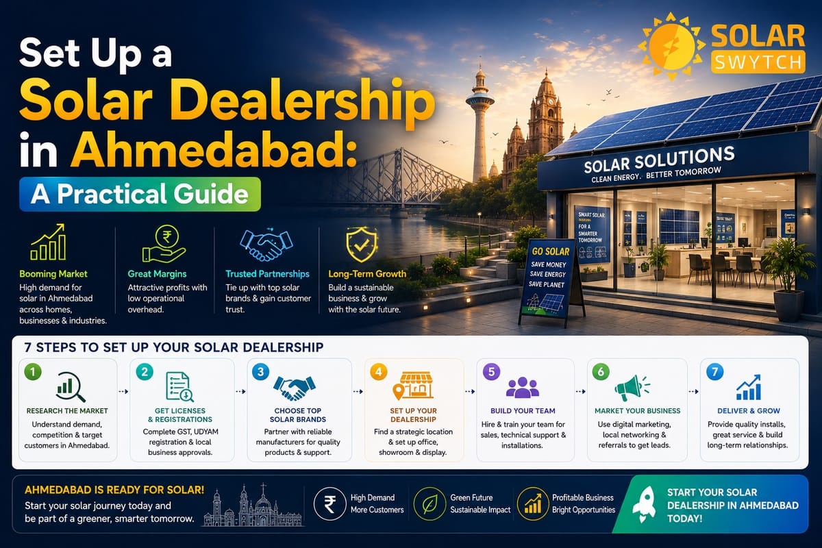 Set Up a Solar Dealership in Ahmedabad: A Practical Guide — illustrated guide cover