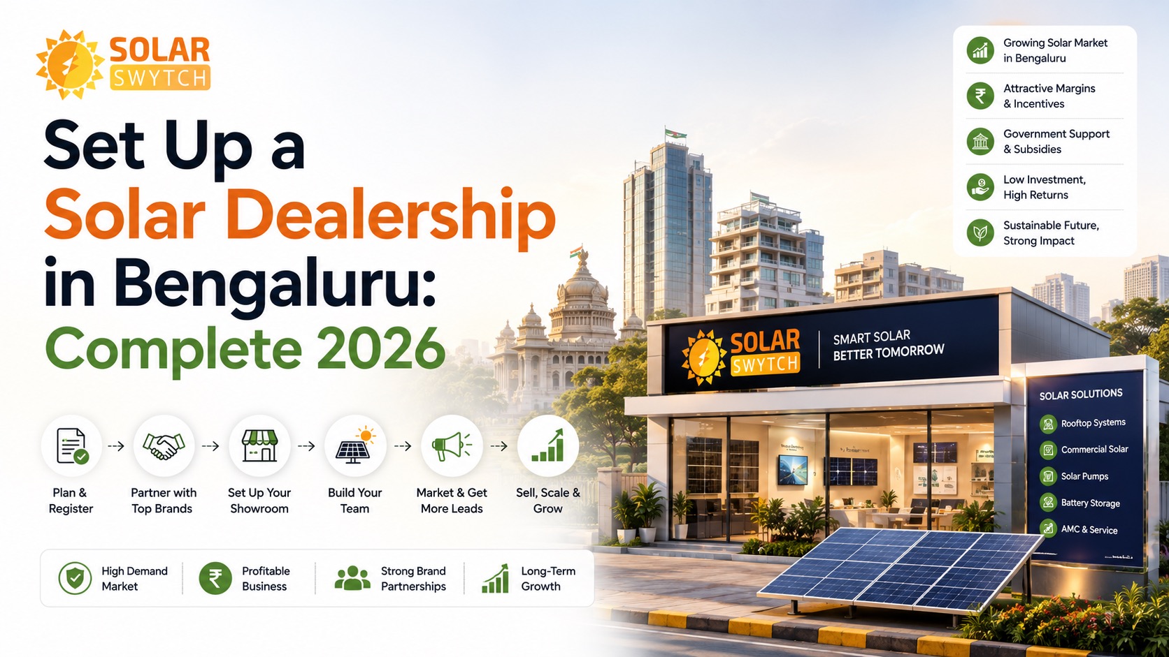 Set Up a Solar Dealership in Bengaluru: Complete 2026 — illustrated guide cover