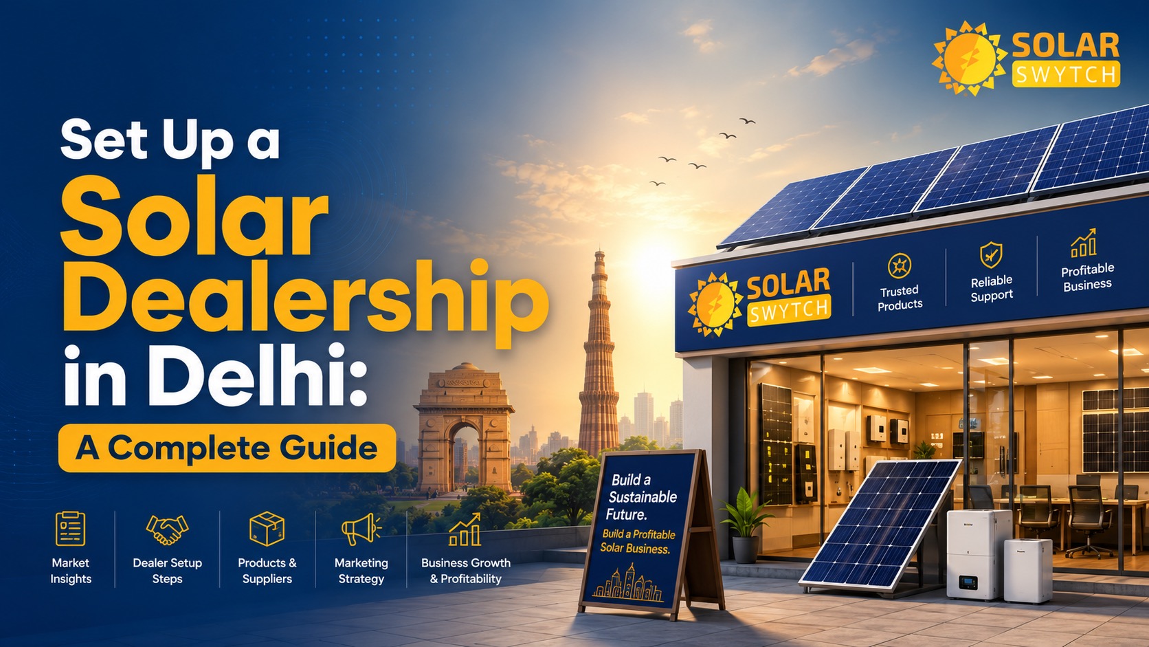 Set Up a Solar Dealership in Delhi: A Complete Guide — illustrated guide cover