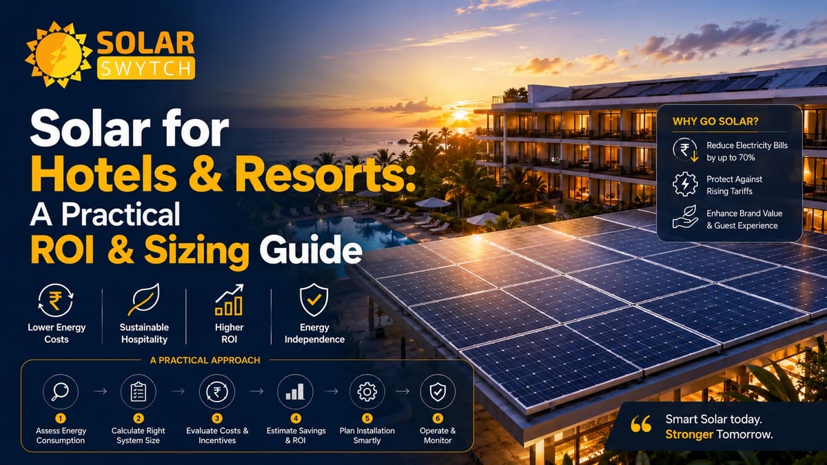 Solar for Hotels & Resorts: A Practical ROI & Sizing Guide — illustrated guide cover