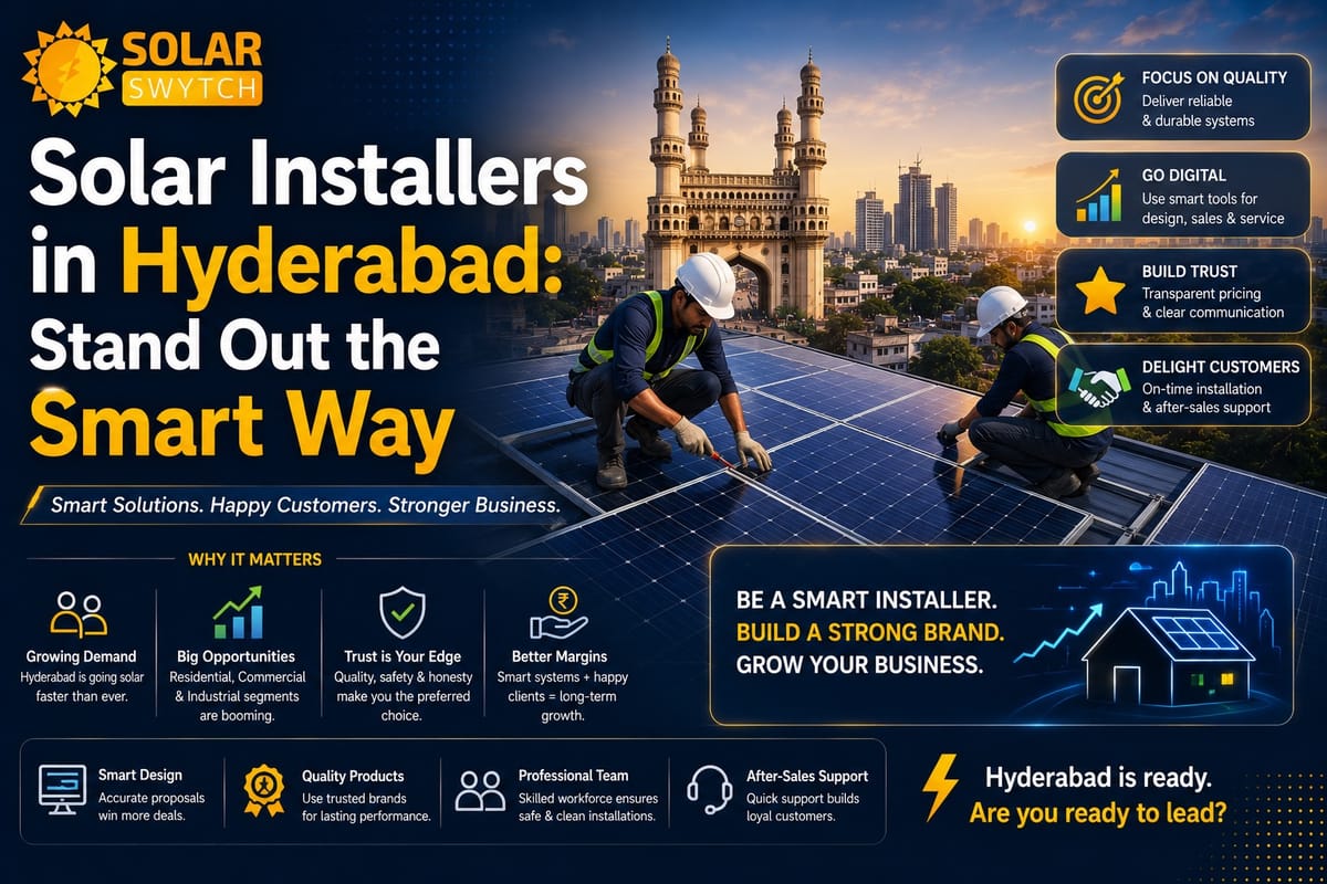 Solar Installers in Hyderabad: Stand Out the Smart Way — illustrated guide cover
