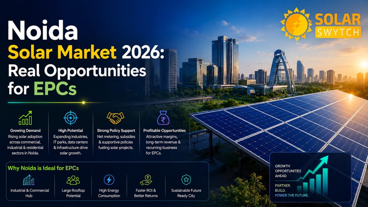 Noida Solar Market 2026: Real Opportunities for EPCs — illustrated guide cover