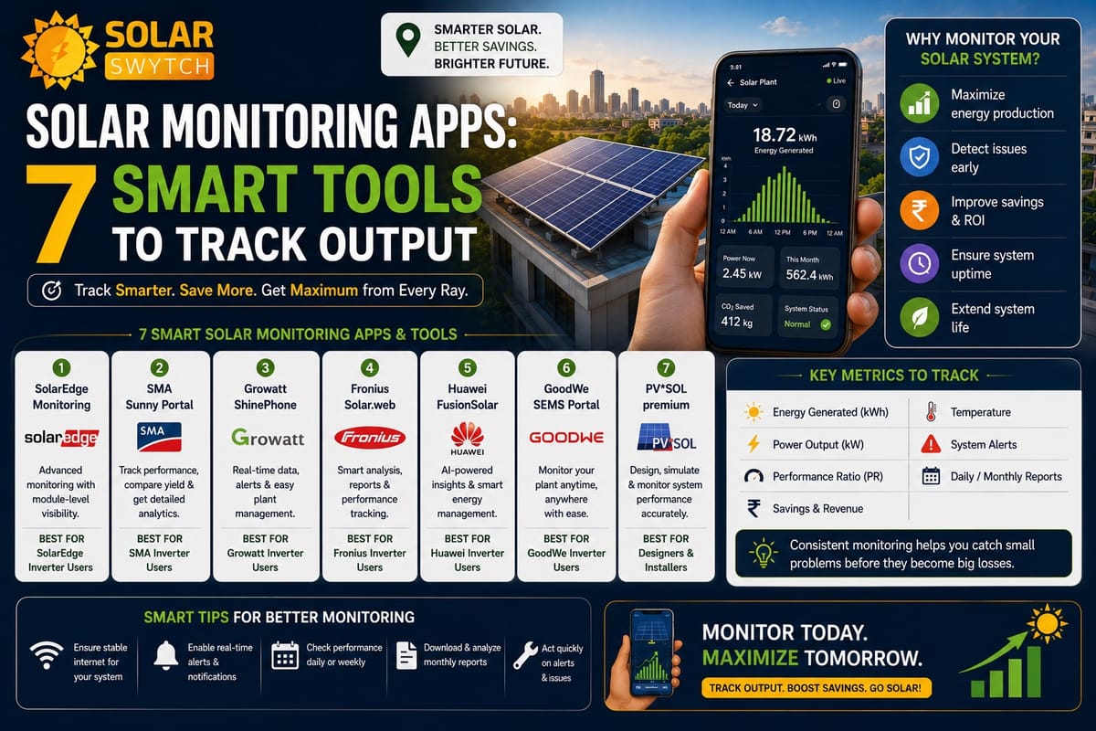 Solar Monitoring Apps: 7 Smart Tools to Track Output — illustrated guide cover