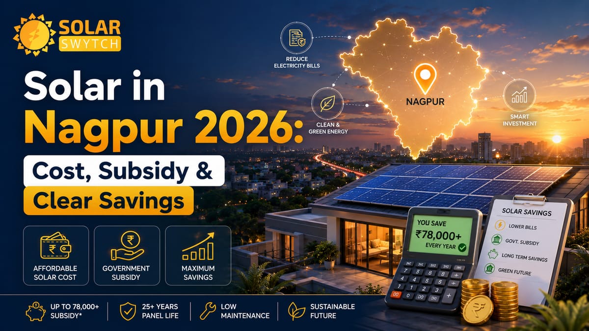 Solar in Nagpur 2026: Cost, Subsidy & Clear Savings — illustrated guide cover