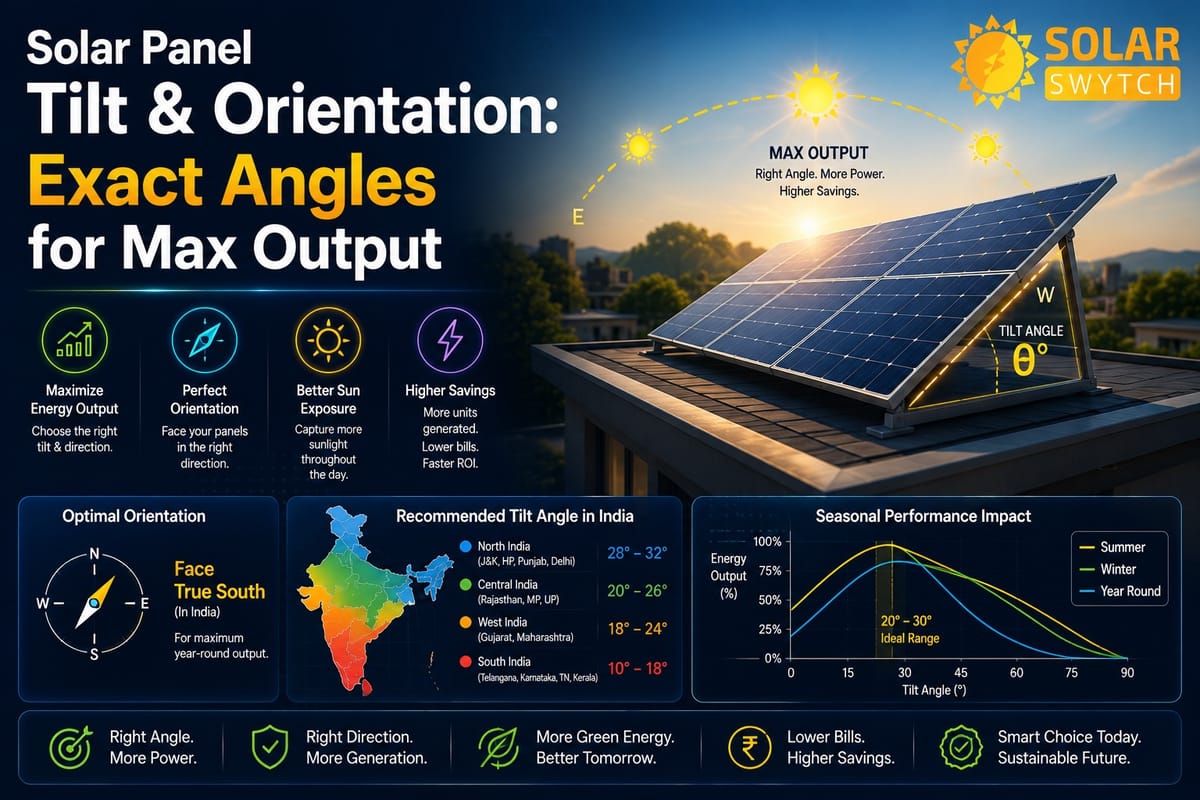 Solar Panel Tilt & Orientation: Exact Angles for Max Output — illustrated guide cover
