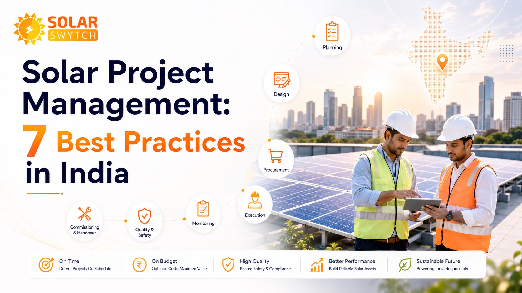 Solar Project Management: 7 Best Practices in India — illustrated guide cover