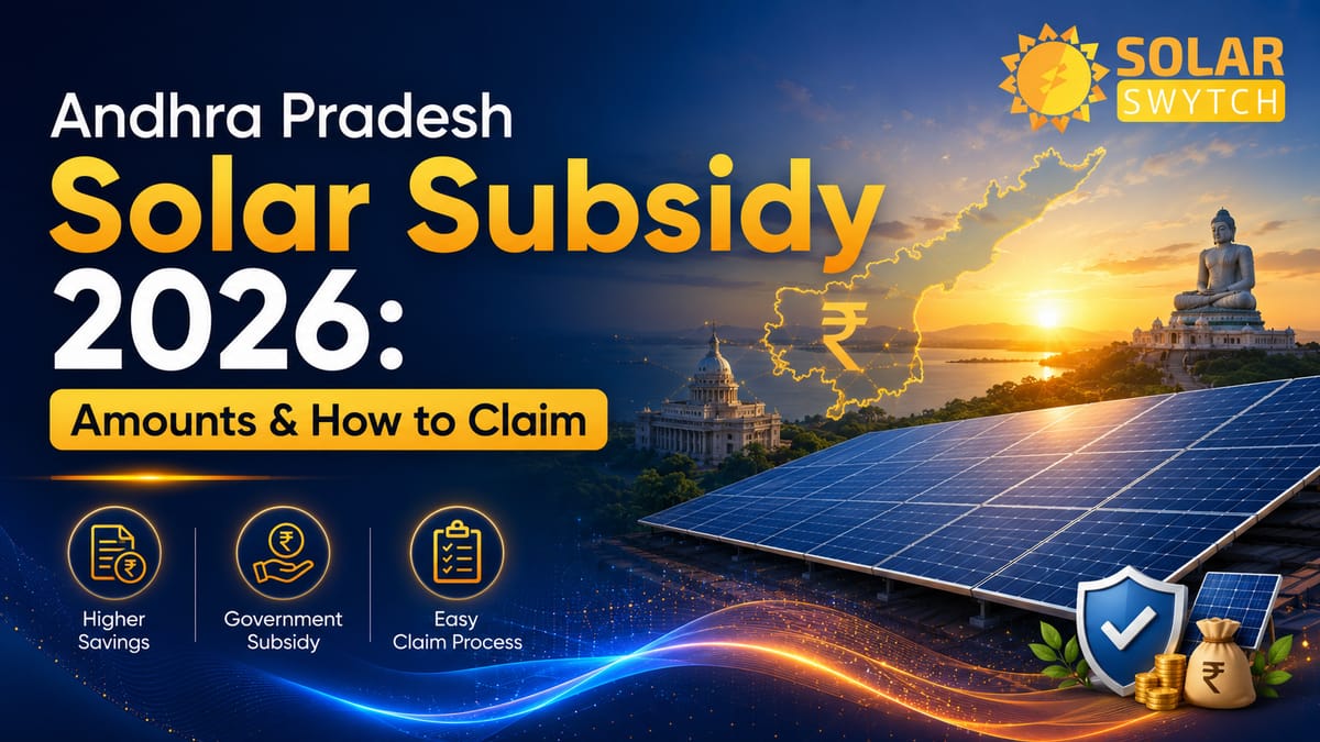 Andhra Pradesh Solar Subsidy 2026: Amounts & How to Claim — illustrated guide cover