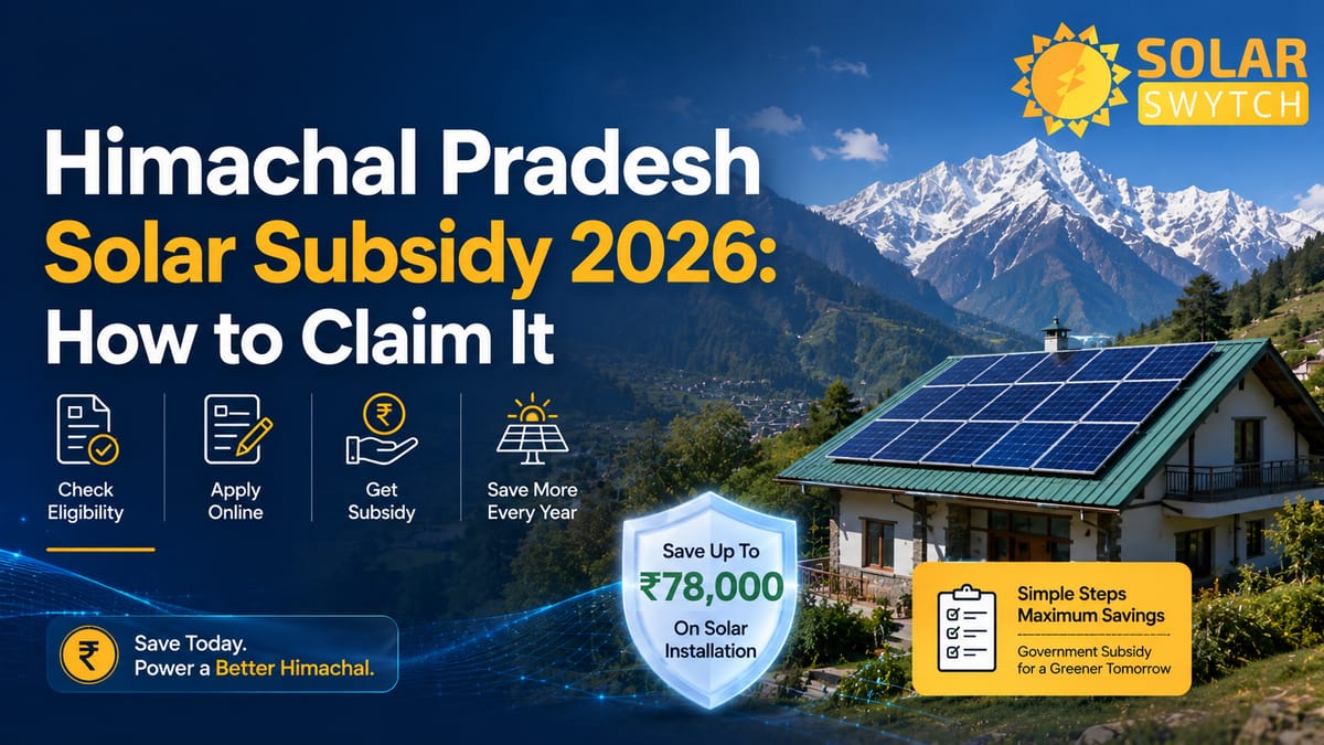 Himachal Pradesh Solar Subsidy 2026: How to Claim It — illustrated guide cover