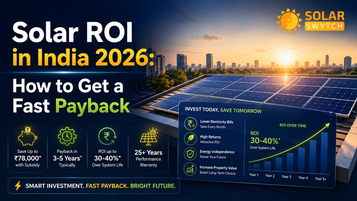 Solar ROI in India 2026: How to Get a Fast Payback — illustrated guide cover