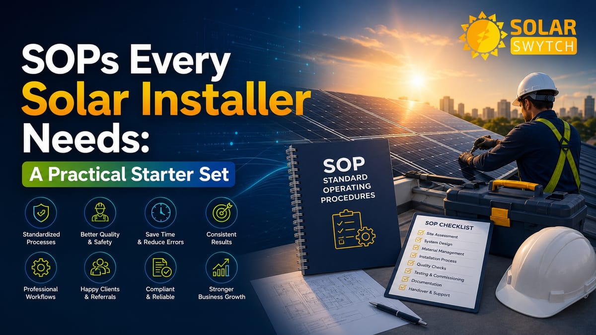SOPs Every Solar Installer Needs: A Practical Starter Set — illustrated guide cover